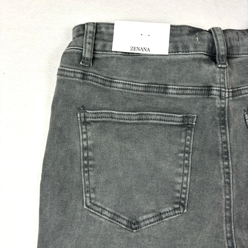 NWT Zenana Azriel High Rise Straight Leg Flat Front Raw Hem Ankle Jeans Size L - Picture 10 of 16